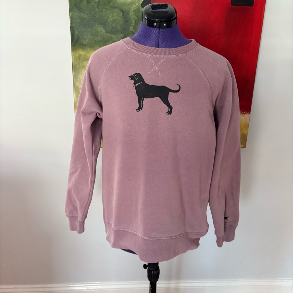The Black Dusty Purple Pullover Sweatshirt with Black Dog Logo